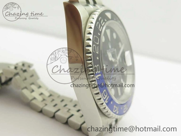GMT-Master II 126710 Black Blue Ceramic Bezel 904L SS DJF Best Edition Black Dial on 904L Jubilee Bracelet A2836