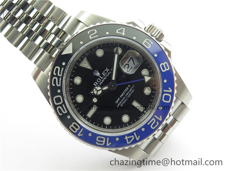 GMT-Master II 126710 Black Blue Ceramic Bezel 904L SS GMF 1:1 Best Edition Black Dial on 904L Jubilee Bracelet A3285