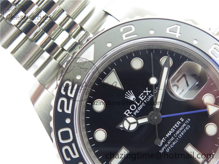 GMT-Master II 126710 Black Blue Ceramic Bezel 904L SS GMF 1:1 Best Edition Black Dial on 904L Jubilee Bracelet A3285