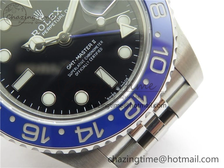 GMT-Master II 126710 Black Blue Ceramic Bezel 904L SS GMF 1:1 Best Edition Black Dial on 904L Jubilee Bracelet A3285