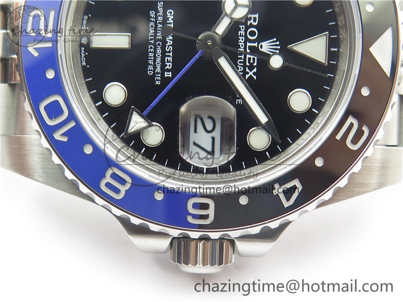 GMT-Master II 126710 Black Blue Ceramic Bezel 904L SS GMF 1:1 Best Edition Black Dial on 904L Jubilee Bracelet A3285