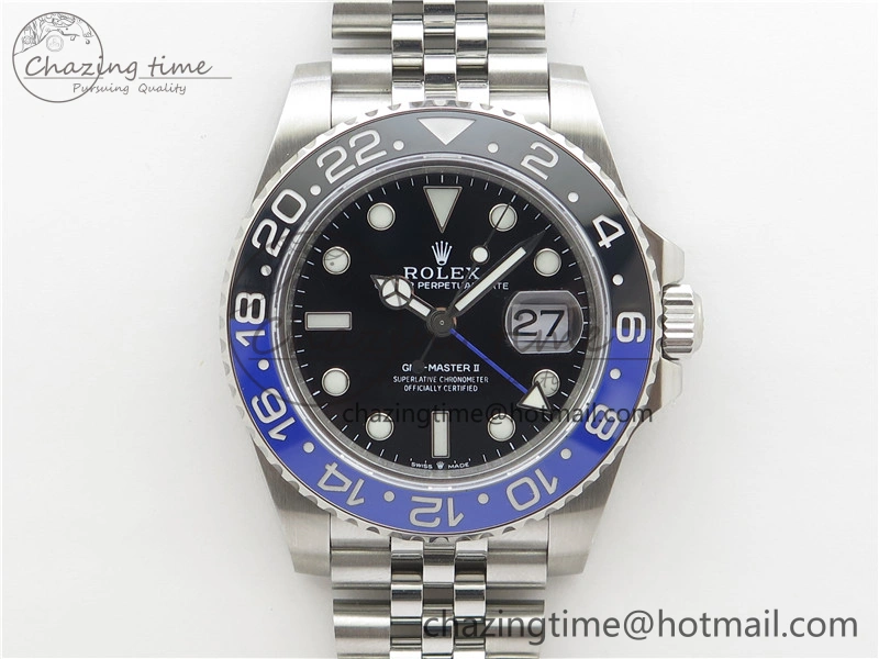 GMT-Master II 126710 Black Blue Ceramic Bezel 904L SS GMF 1:1 Best Edition Black Dial on 904L Jubilee Bracelet A3285