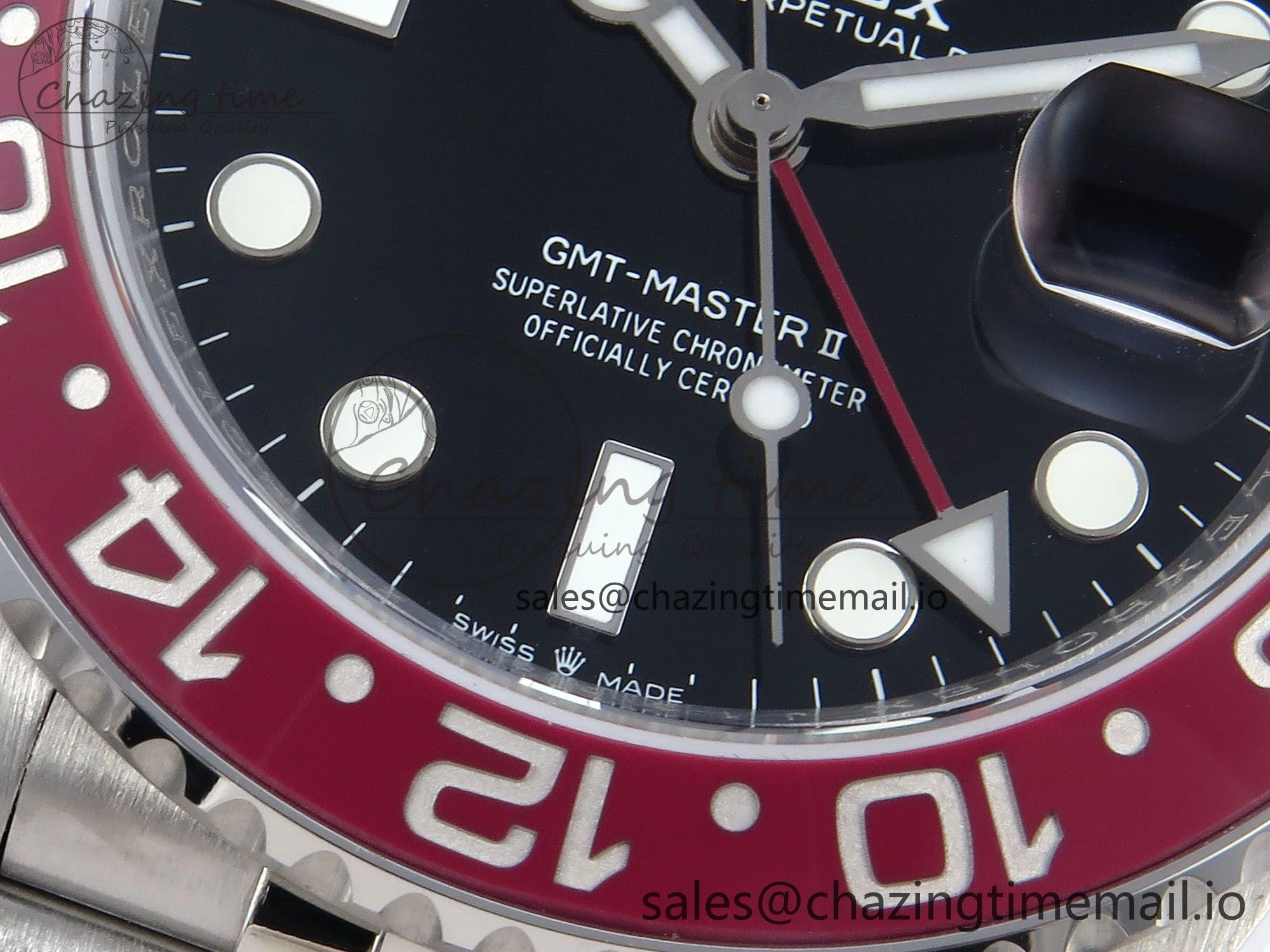 GMT-Master II 126710 Black Red Ceramic 904L QF 1:1 Best Edition on SS Jubilee Bracelet SH3285 V10