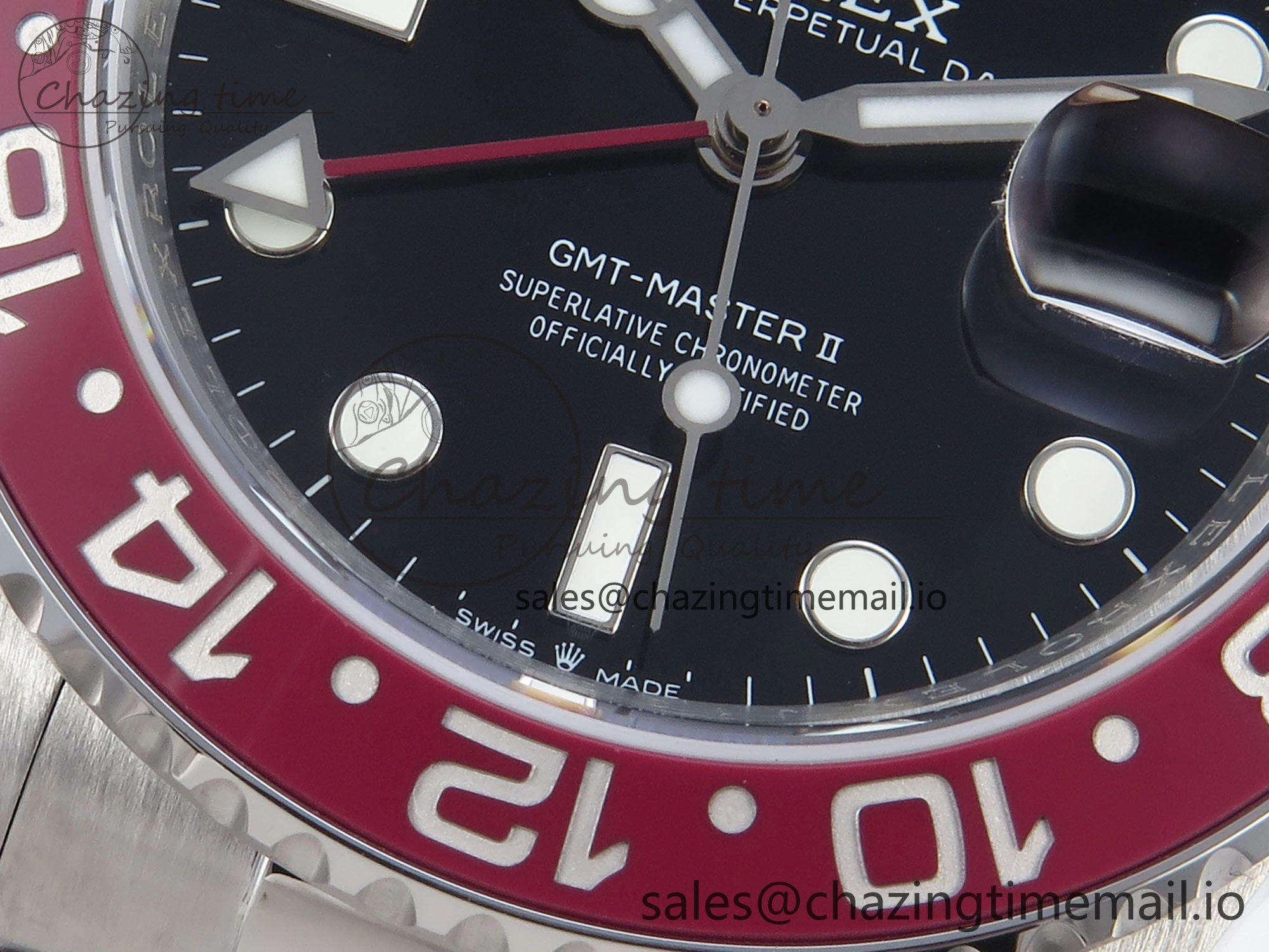 GMT-Master II 126710 Black Red Ceramic 904L QF 1:1 Best Edition on SS Oyster Bracelet SH3285 V10