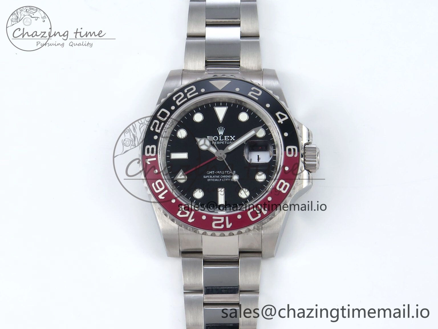 GMT-Master II 126710 Black Red Ceramic 904L QF 1:1 Best Edition on SS Oyster Bracelet SH3285 V10