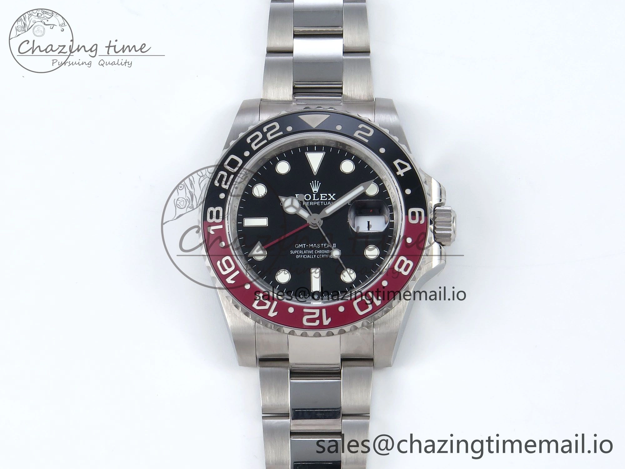 GMT-Master II 126710 Black Red Ceramic 904L QF 1:1 Best Edition on SS Oyster Bracelet SH3285 V10