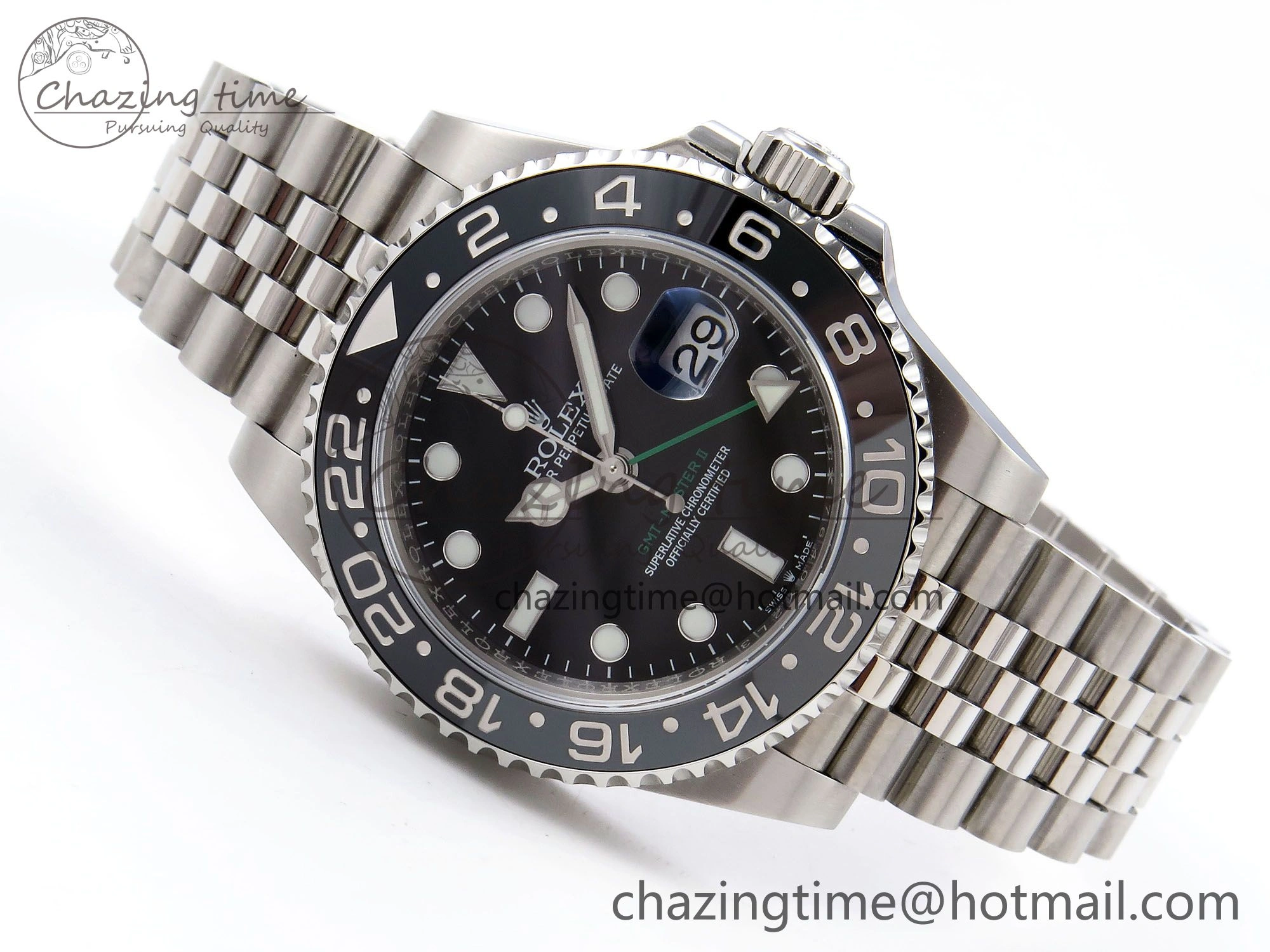 GMT-Master II 126710 GRNR Black Gray Ceramic 904L Steel 3EF 1:1 Best Edition on Jubilee Strap VR3285