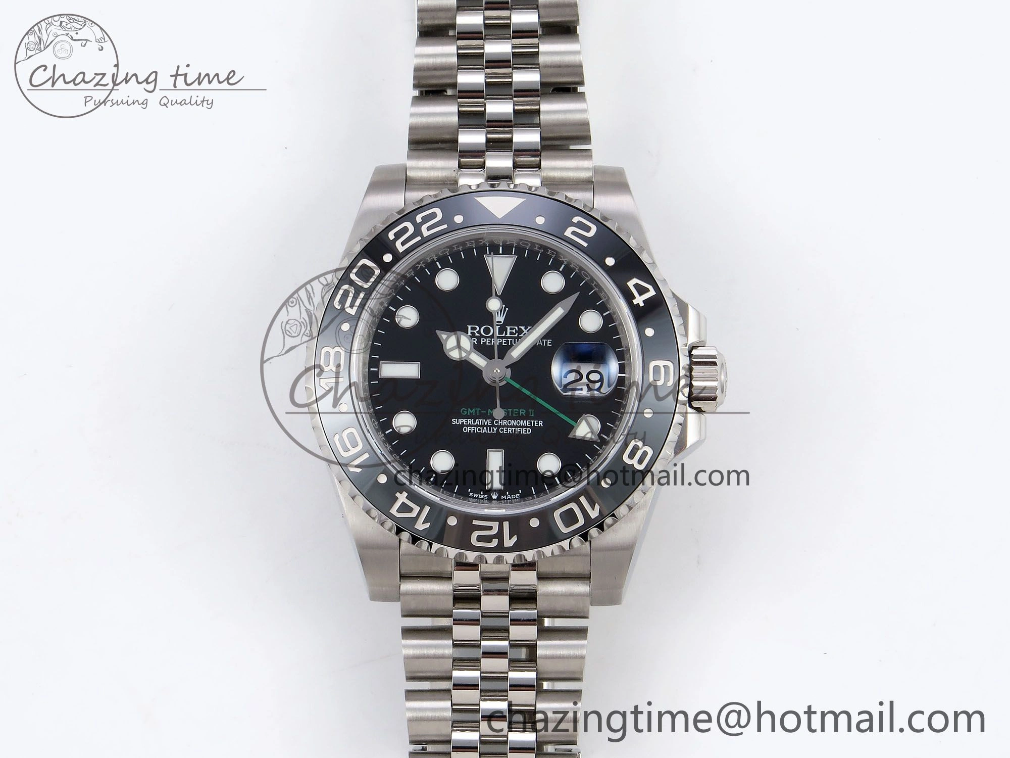 GMT-Master II 126710 GRNR Black Gray Ceramic 904L Steel 3EF 1:1 Best Edition on Jubilee Strap VR3285