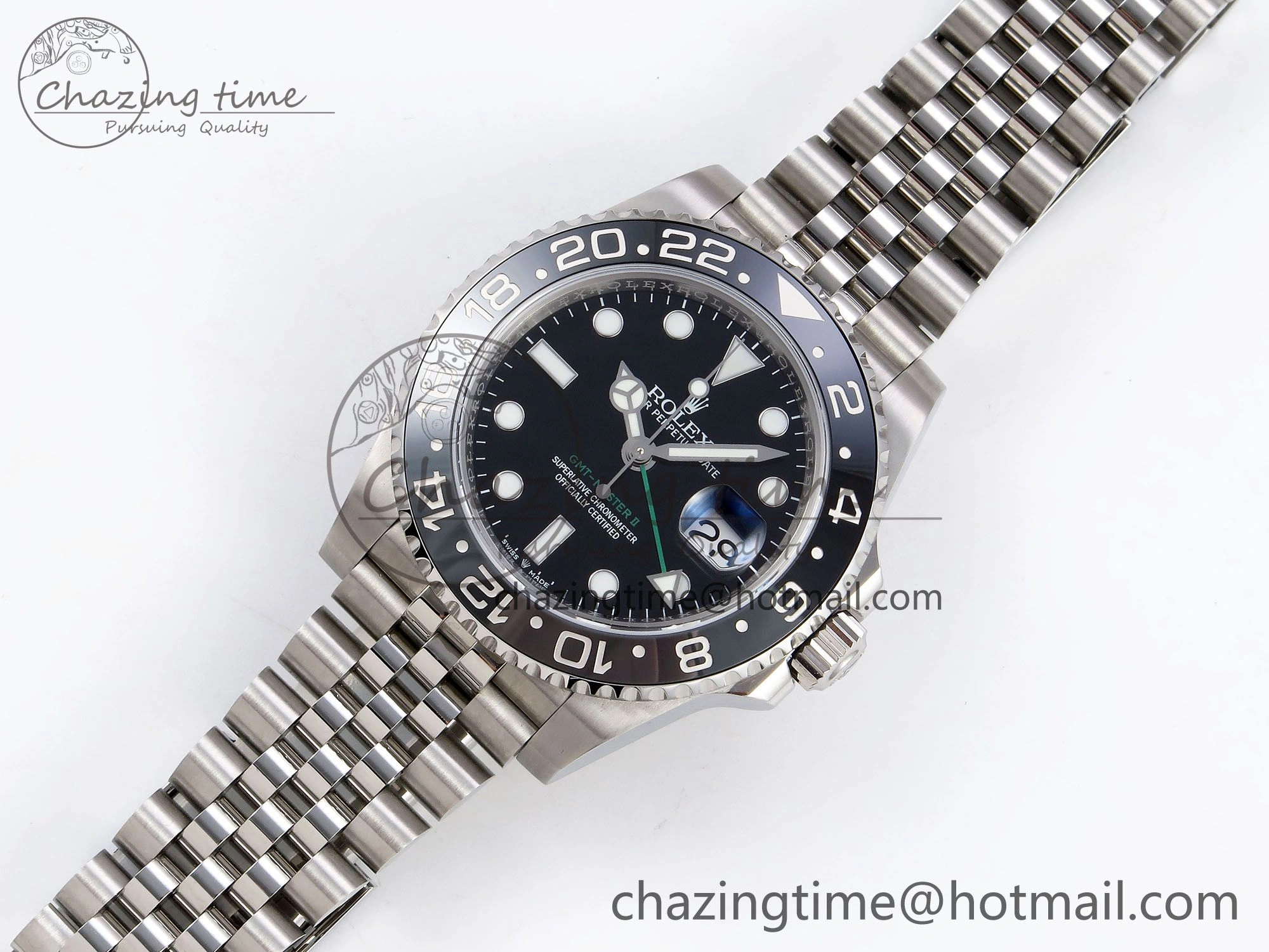 GMT-Master II 126710 GRNR Black Gray Ceramic 904L Steel 3EF 1:1 Best Edition on Jubilee Strap VR3285