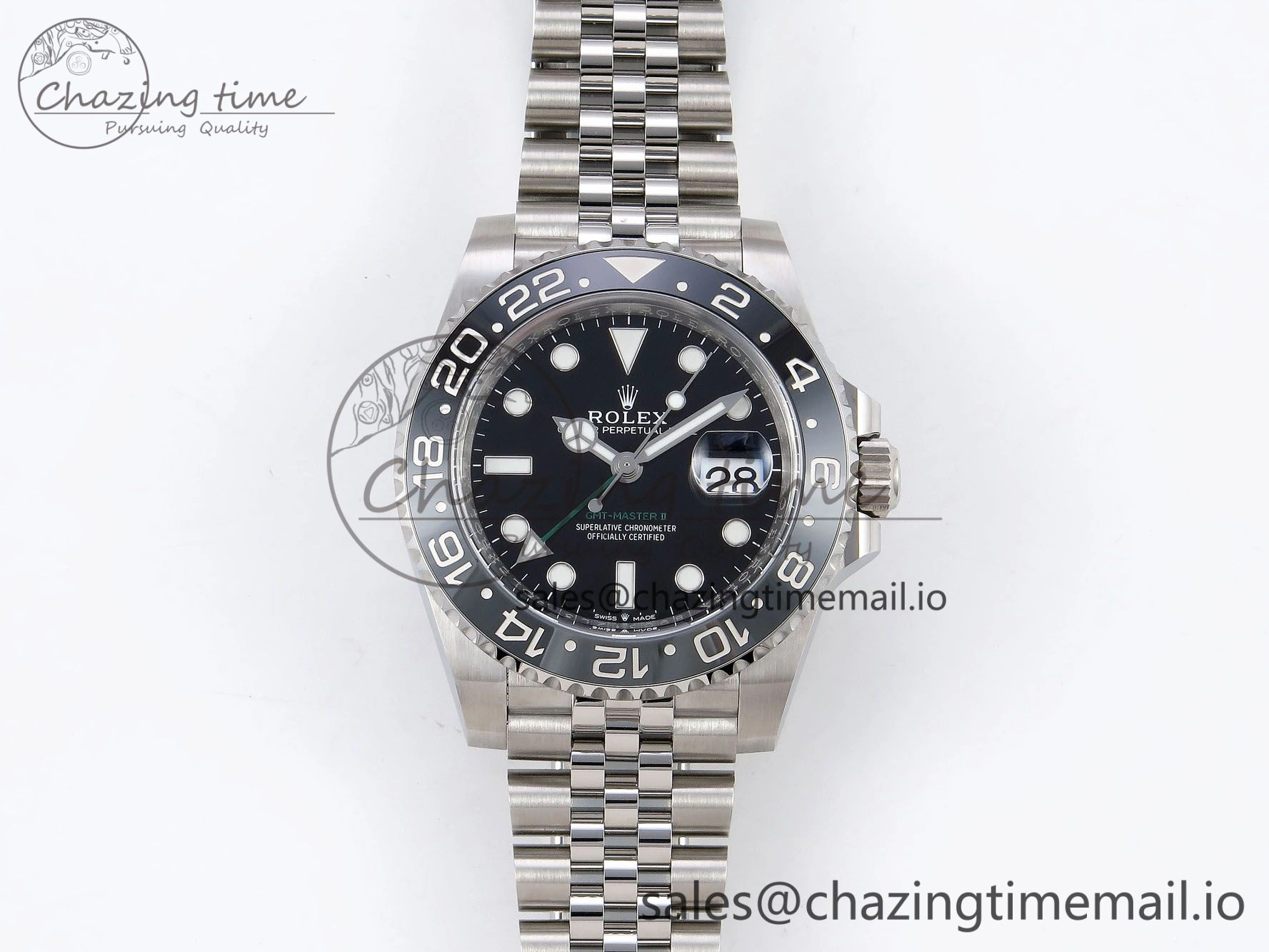 GMT-Master II 126710 GRNR Black Gray Ceramic 904L Steel Clean 1:1 Best Edition on Jubilee Strap DD3285