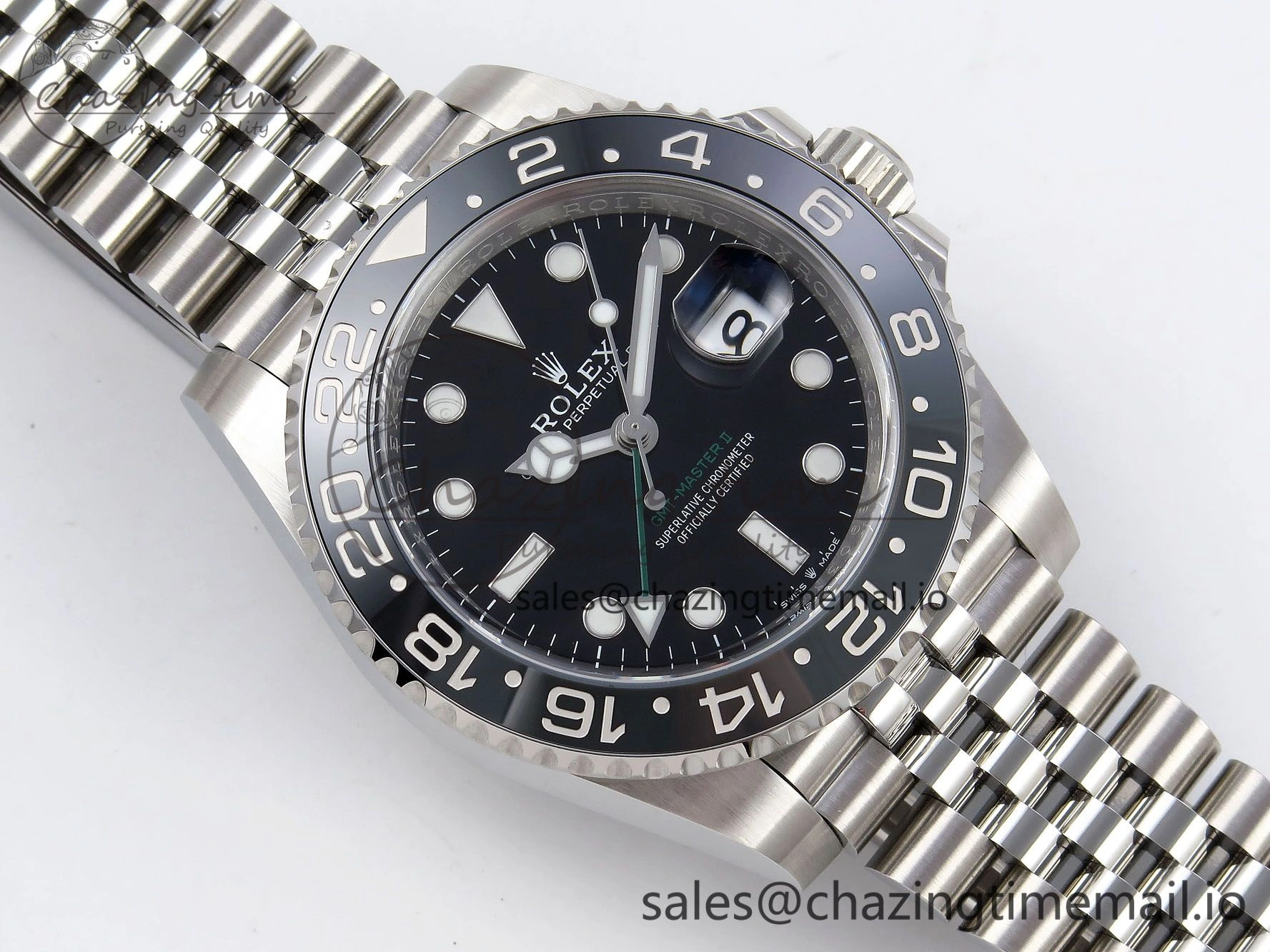 GMT-Master II 126710 GRNR Black Gray Ceramic 904L Steel Clean 1:1 Best Edition on Jubilee Strap DD3285