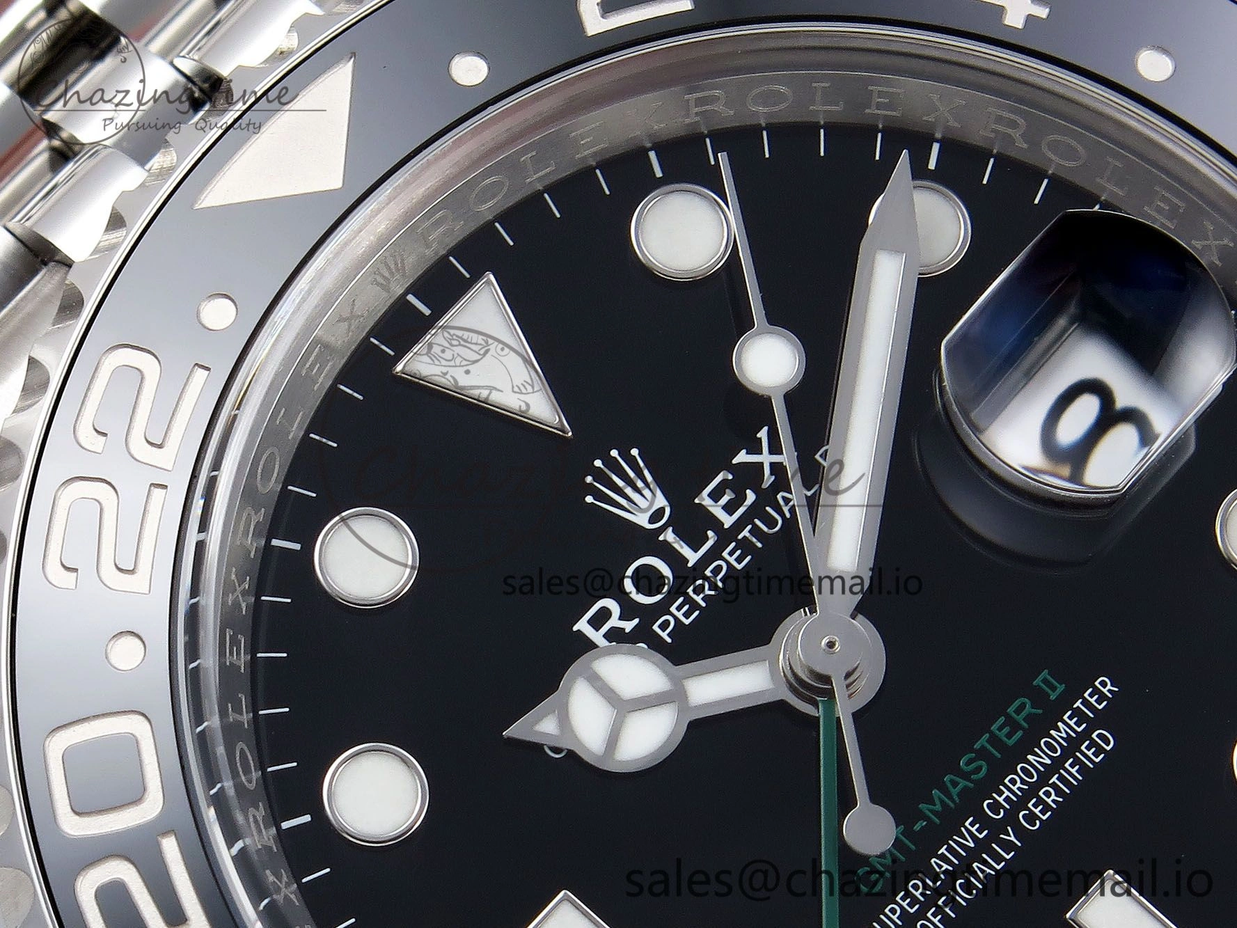 GMT-Master II 126710 GRNR Black Gray Ceramic 904L Steel Clean 1:1 Best Edition on Jubilee Strap DD3285