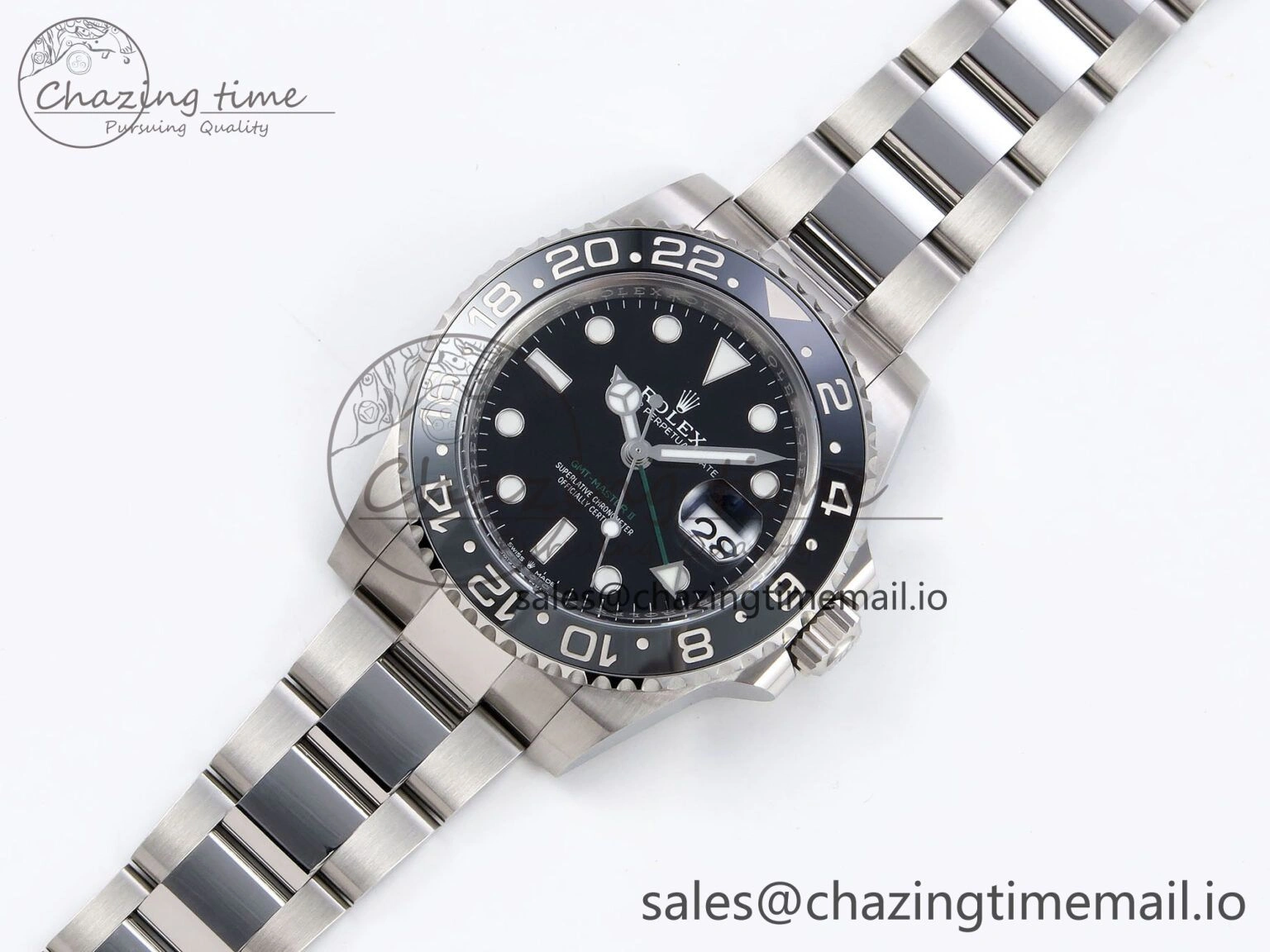 GMT-Master II 126710 GRNR Black Gray Ceramic 904L Steel Clean 1:1 Best Edition on Oyster Strap DD3285