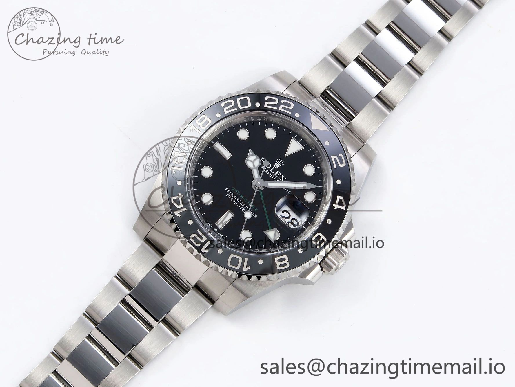GMT-Master II 126710 GRNR Black Gray Ceramic 904L Steel Clean 1:1 Best Edition on Oyster Strap DD3285