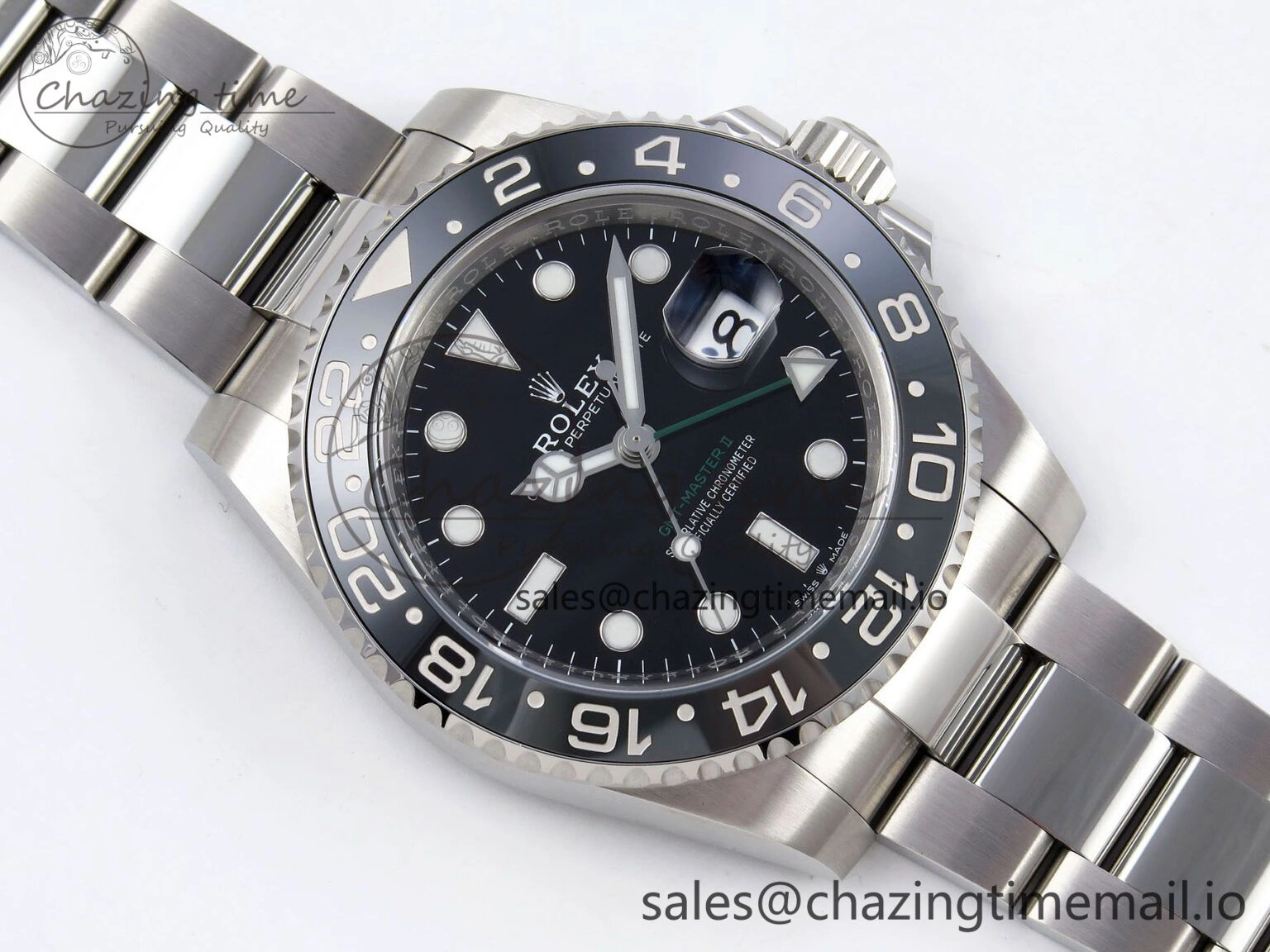 GMT-Master II 126710 GRNR Black Gray Ceramic 904L Steel Clean 1:1 Best Edition on Oyster Strap DD3285