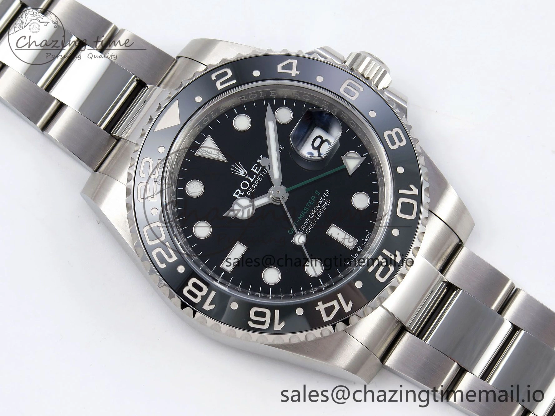 GMT-Master II 126710 GRNR Black Gray Ceramic 904L Steel Clean 1:1 Best Edition on Oyster Strap DD3285