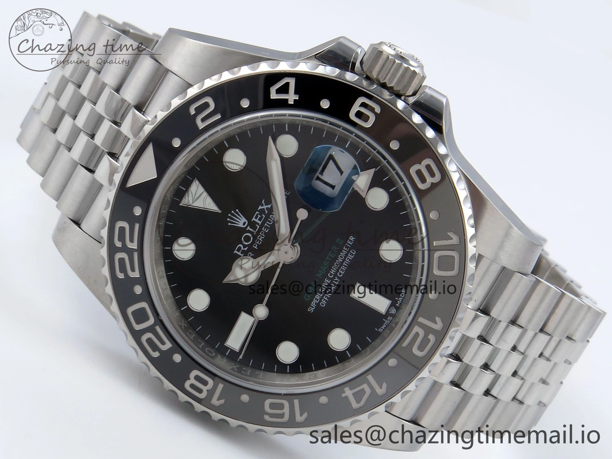 GMT-Master II 126710 GRNR Black Gray Ceramic 904L Steel EWE 1:1 Best Edition on Jubilee Strap EWE3285 V5