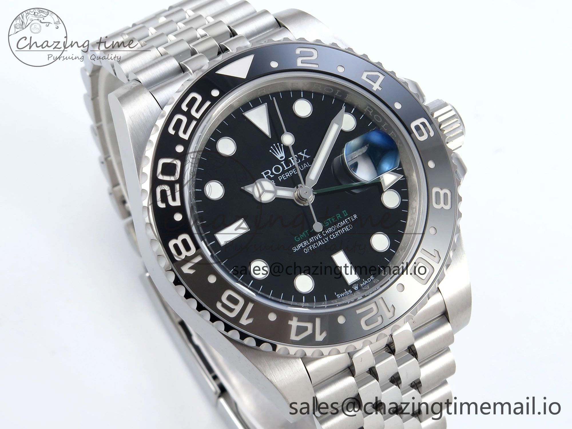 GMT-Master II 126710 GRNR Black Gray Ceramic 904L Steel EWE 1:1 Best Edition on Jubilee Strap EWE3285 V5