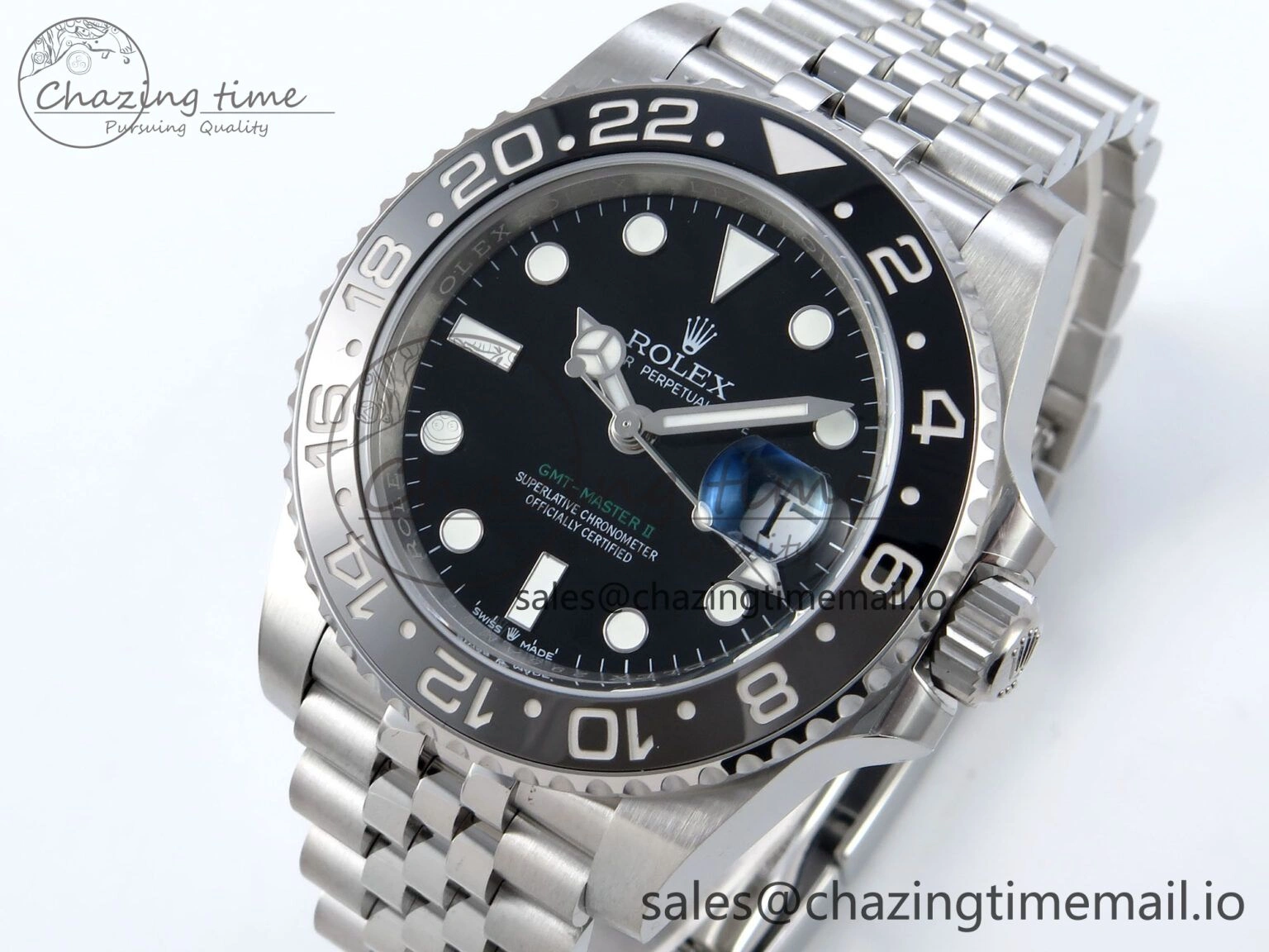 GMT-Master II 126710 GRNR Black Gray Ceramic 904L Steel EWE 1:1 Best Edition on Jubilee Strap EWE3285 V5