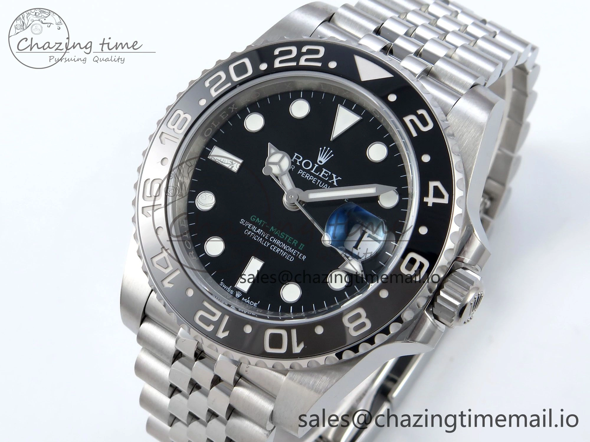 GMT-Master II 126710 GRNR Black Gray Ceramic 904L Steel EWE 1:1 Best Edition on Jubilee Strap EWE3285 V5