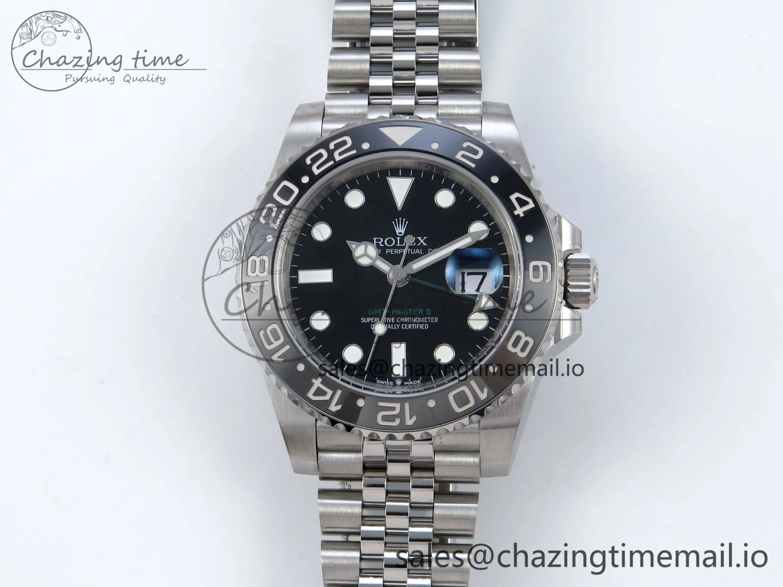 GMT-Master II 126710 GRNR Black Gray Ceramic 904L Steel EWE 1:1 Best Edition on Jubilee Strap EWE3285 V5
