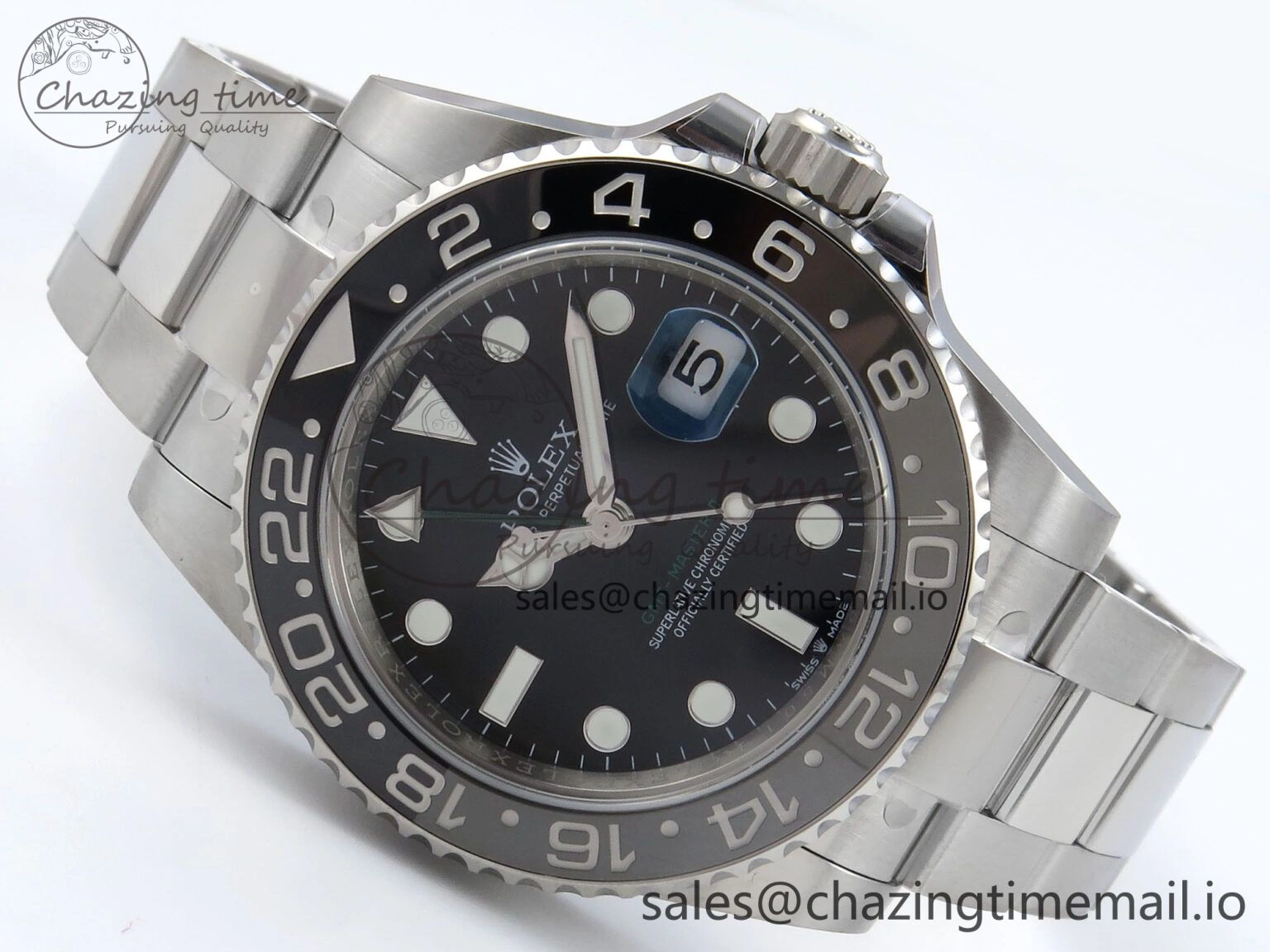 GMT-Master II 126710 GRNR Black Gray Ceramic 904L Steel EWE 1:1 Best Edition on Oyster Strap EWE3285 V5