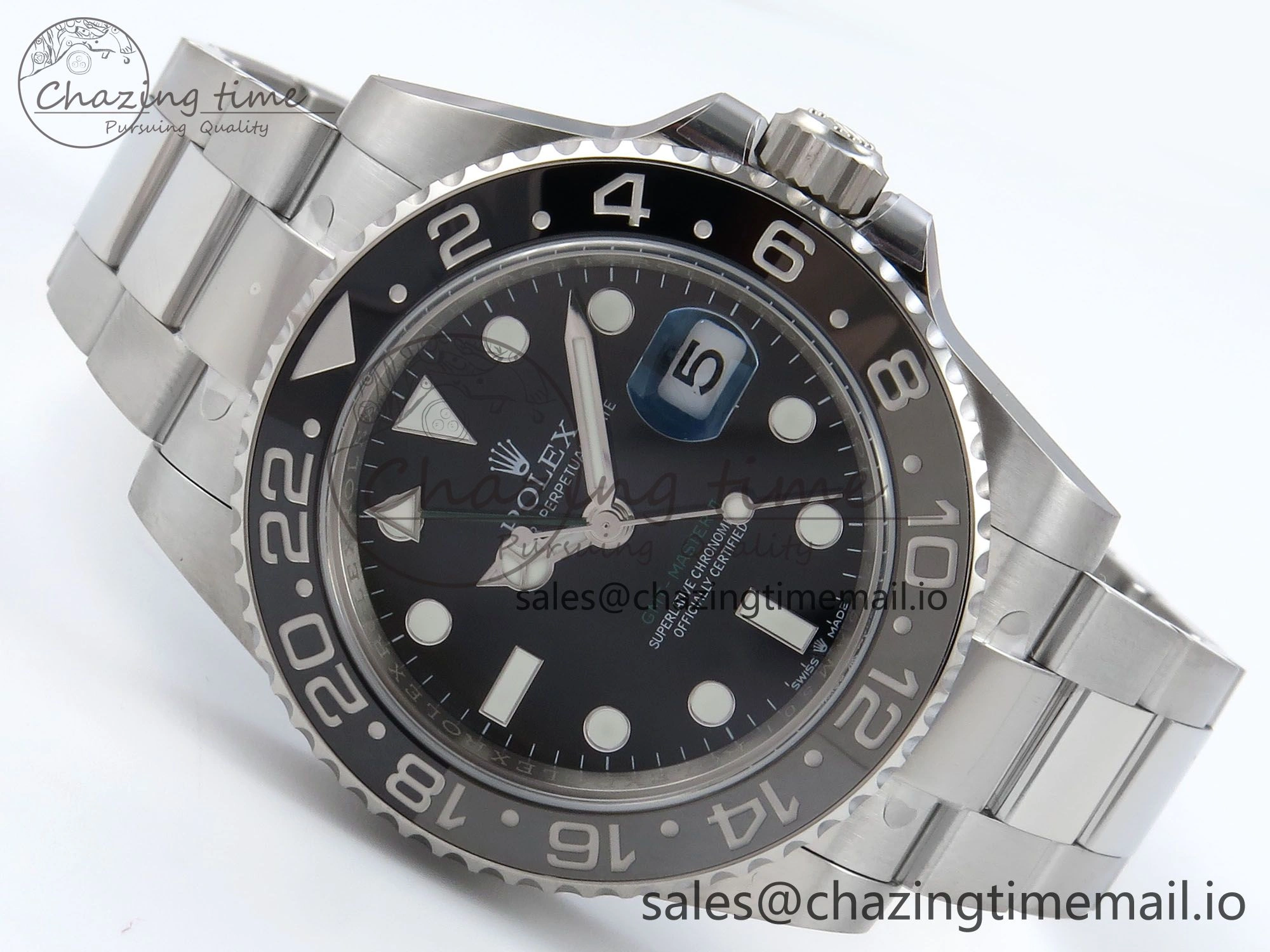 GMT-Master II 126710 GRNR Black Gray Ceramic 904L Steel EWE 1:1 Best Edition on Oyster Strap EWE3285 V5