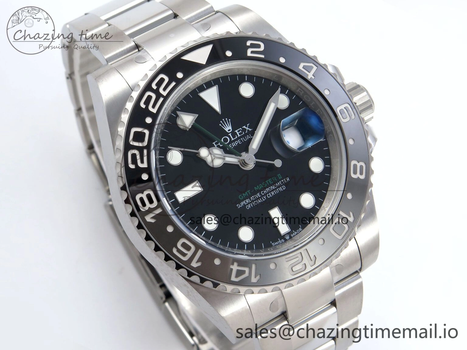 GMT-Master II 126710 GRNR Black Gray Ceramic 904L Steel EWE 1:1 Best Edition on Oyster Strap EWE3285 V5