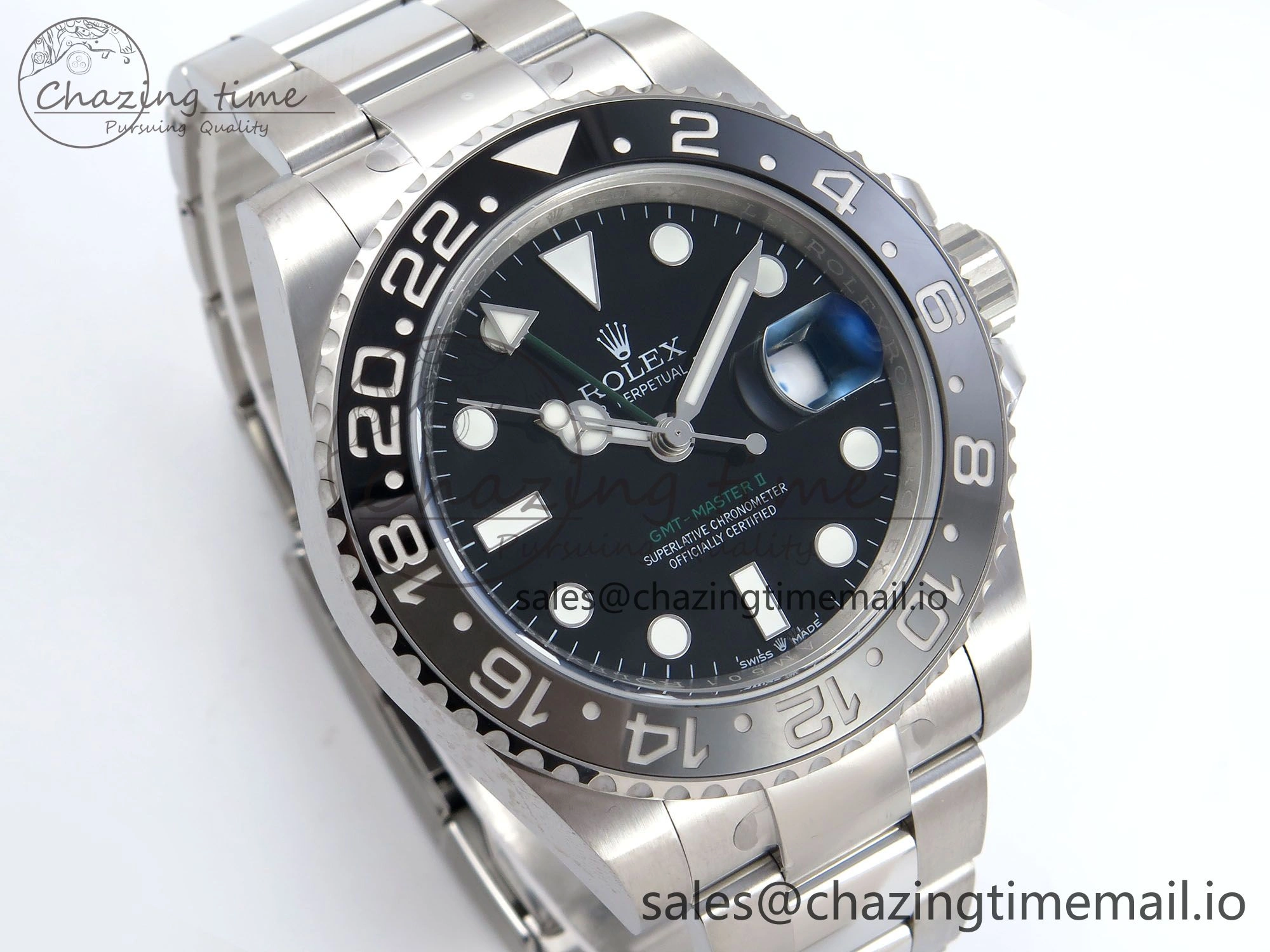 GMT-Master II 126710 GRNR Black Gray Ceramic 904L Steel EWE 1:1 Best Edition on Oyster Strap EWE3285 V5