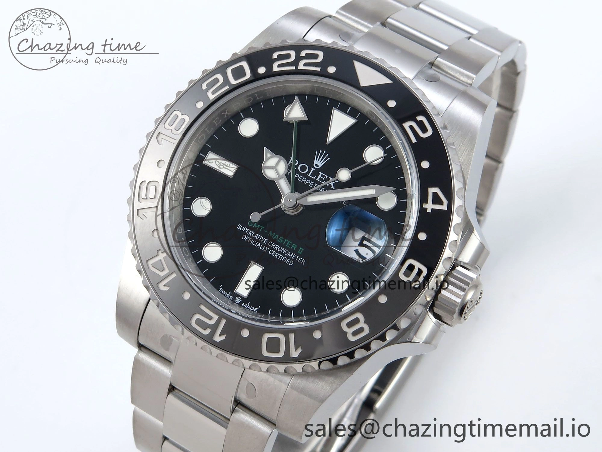 GMT-Master II 126710 GRNR Black Gray Ceramic 904L Steel EWE 1:1 Best Edition on Oyster Strap EWE3285 V5