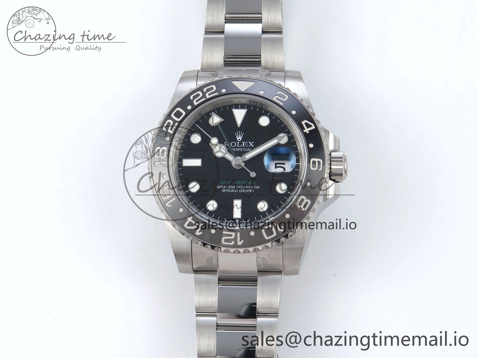 GMT-Master II 126710 GRNR Black Gray Ceramic 904L Steel EWE 1:1 Best Edition on Oyster Strap EWE3285 V5