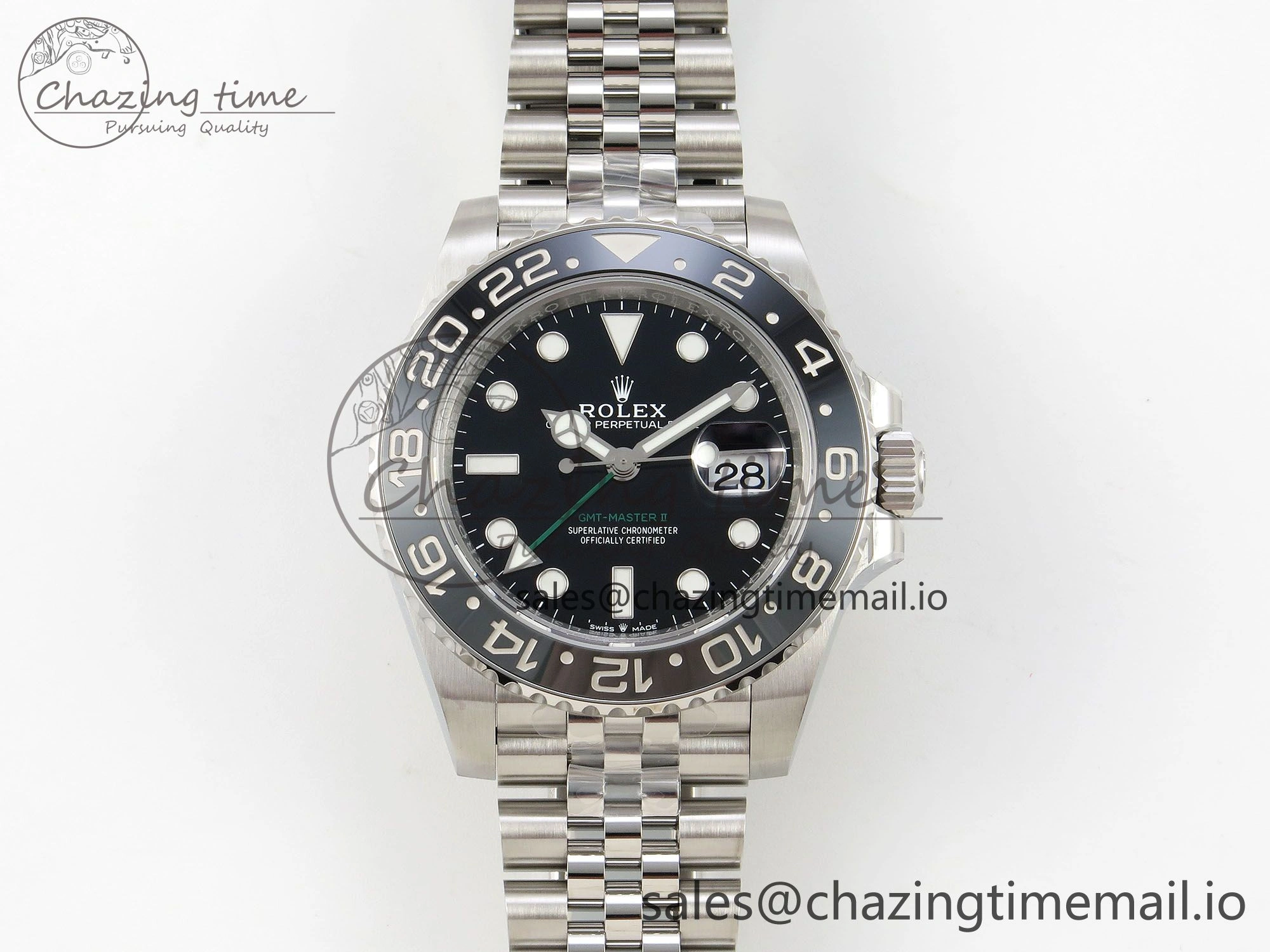 GMT-Master II 126710 GRNR Black Gray Ceramic 904L Steel VSF 1:1 Best Edition on Jubilee Strap DD3285 V3