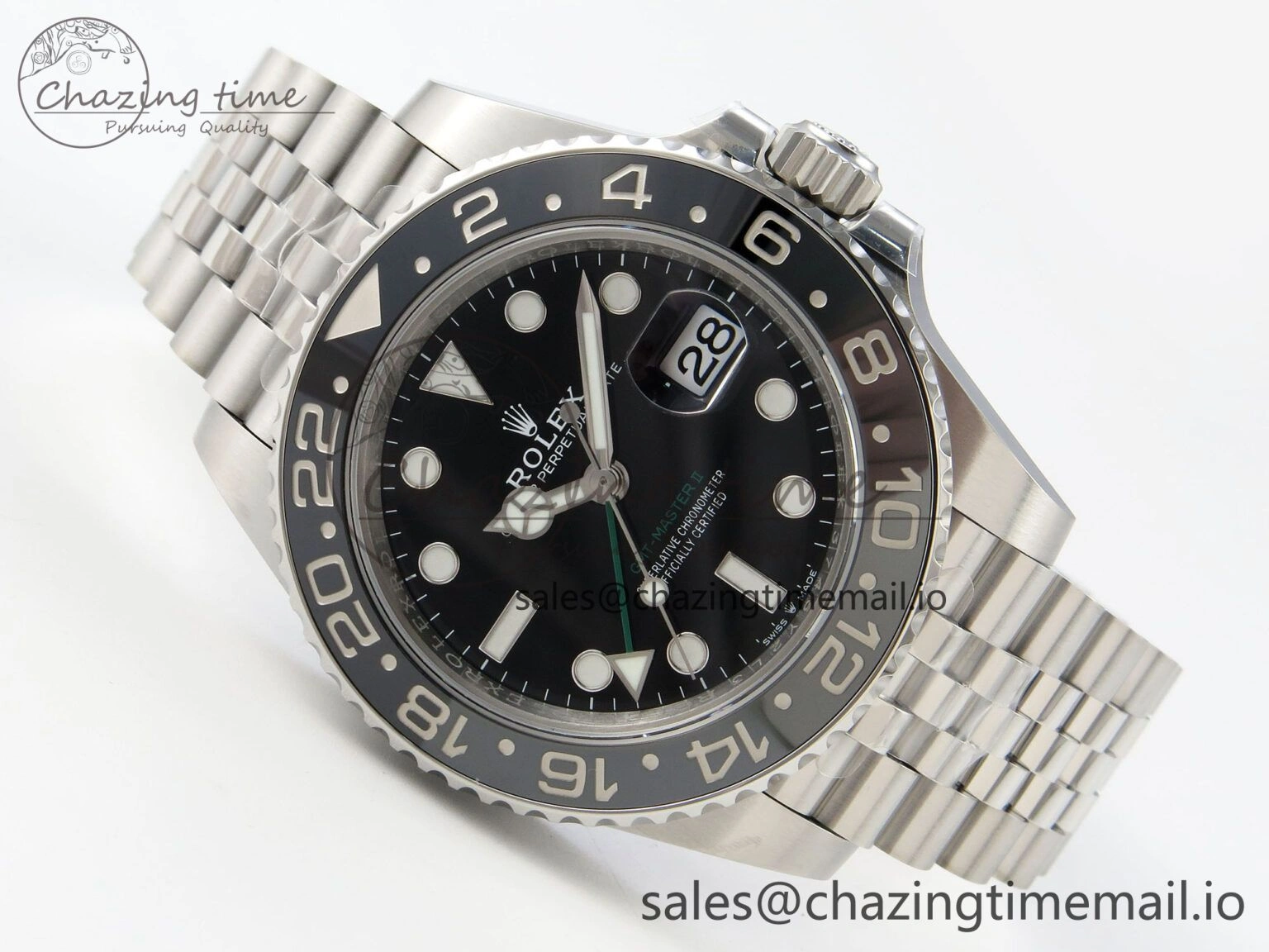 GMT-Master II 126710 GRNR Black Gray Ceramic 904L Steel VSF 1:1 Best Edition on Jubilee Strap DD3285 V3