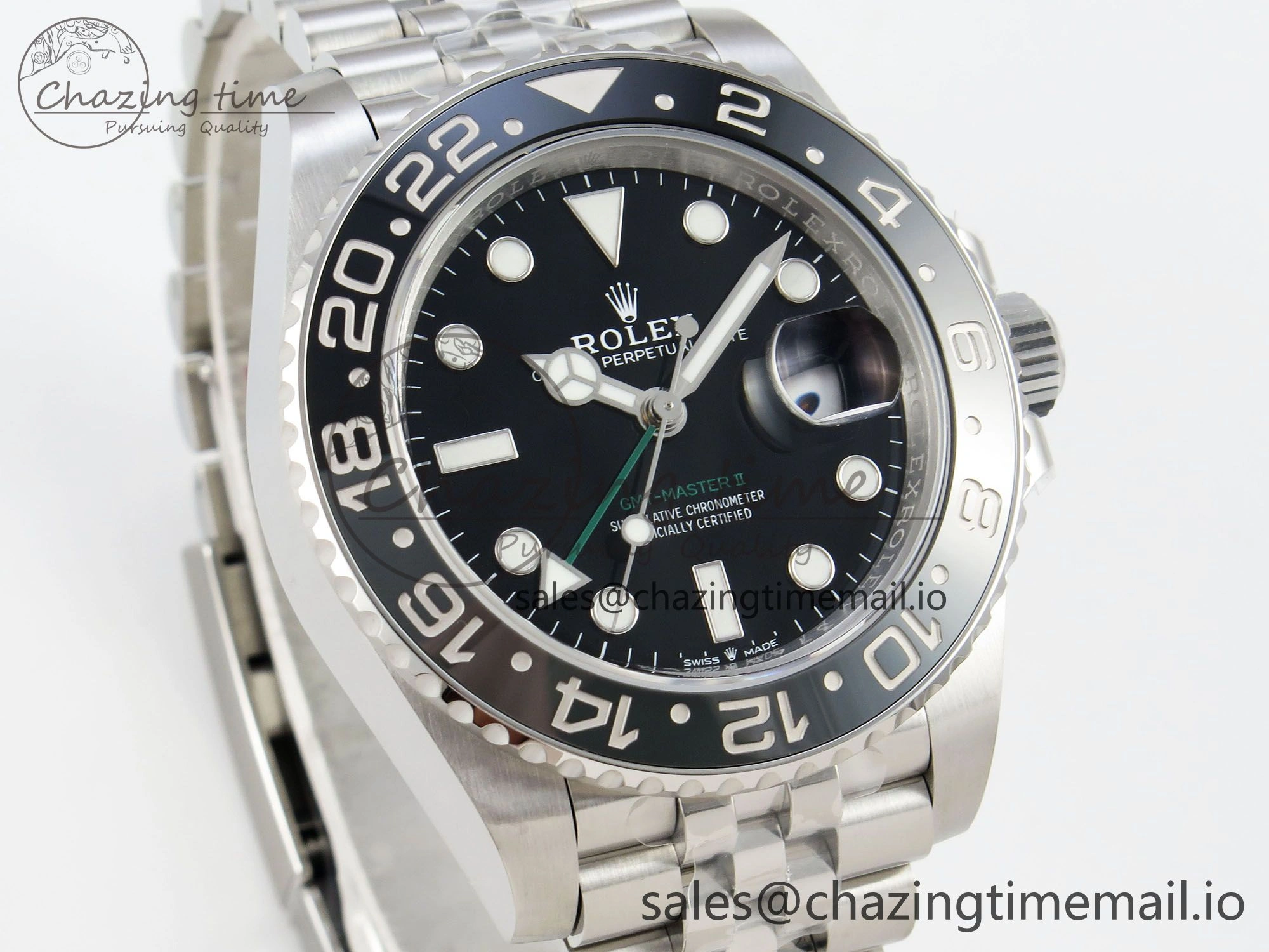 GMT-Master II 126710 GRNR Black Gray Ceramic 904L Steel VSF 1:1 Best Edition on Jubilee Strap DD3285 V3