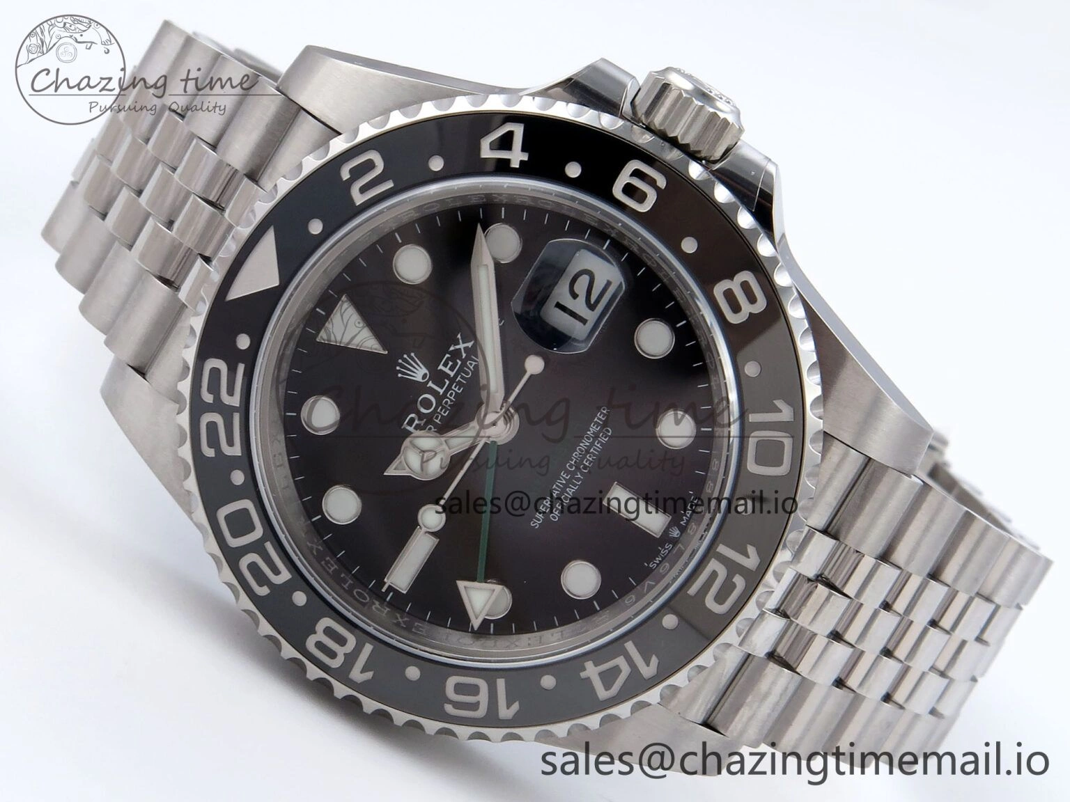 GMT Master II 126710 GRNR QF+ 1:1 Best Edition 904L Steel Black Dial on SS Bracelet SH3285