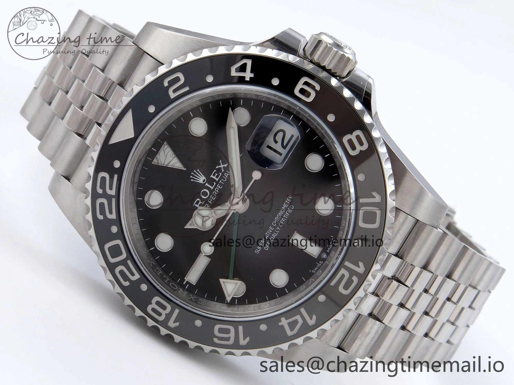 GMT Master II 126710 GRNR QF+ 1:1 Best Edition 904L Steel Black Dial on SS Bracelet SH3285