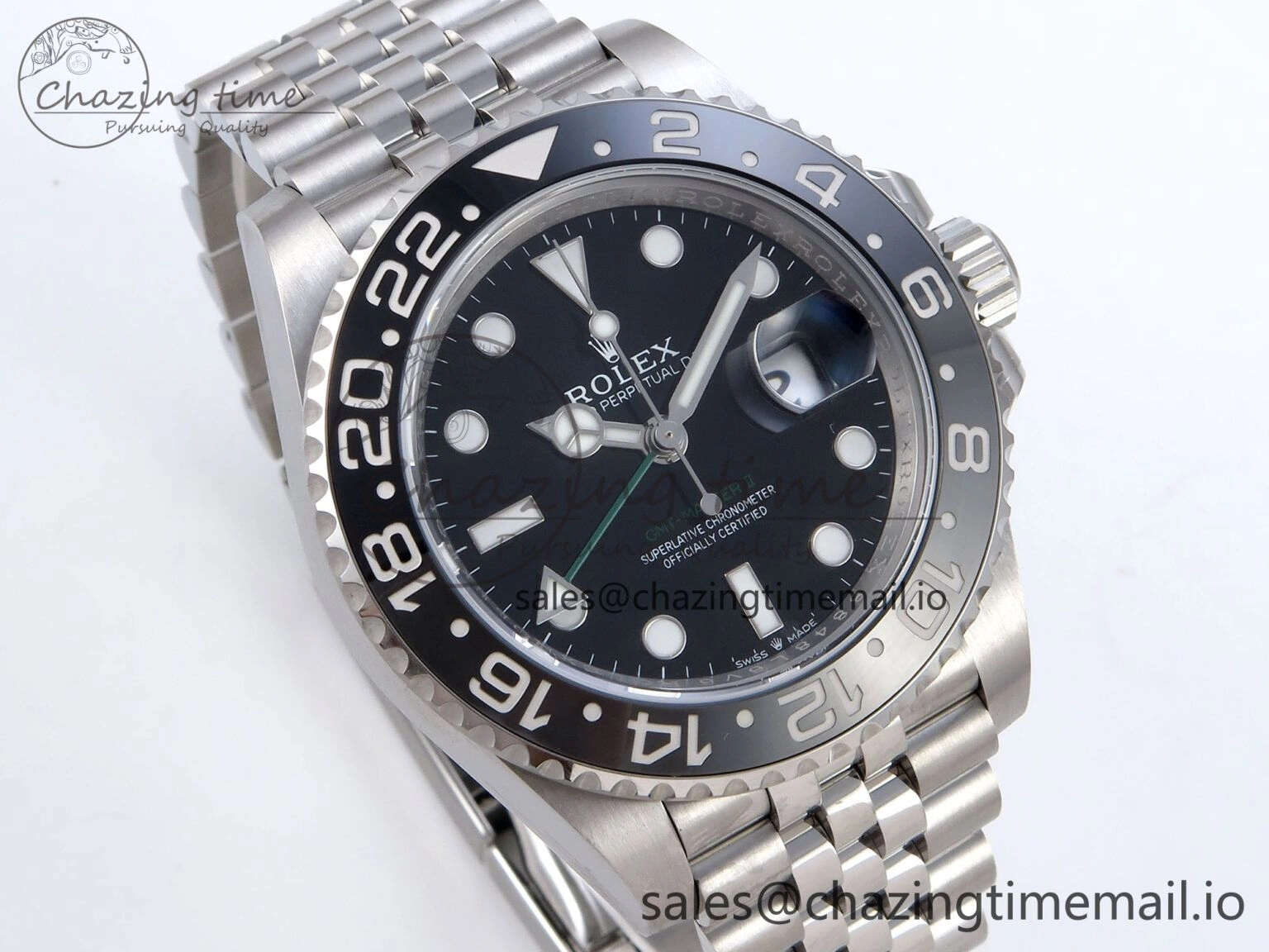 GMT Master II 126710 GRNR QF+ 1:1 Best Edition 904L Steel Black Dial on SS Bracelet SH3285