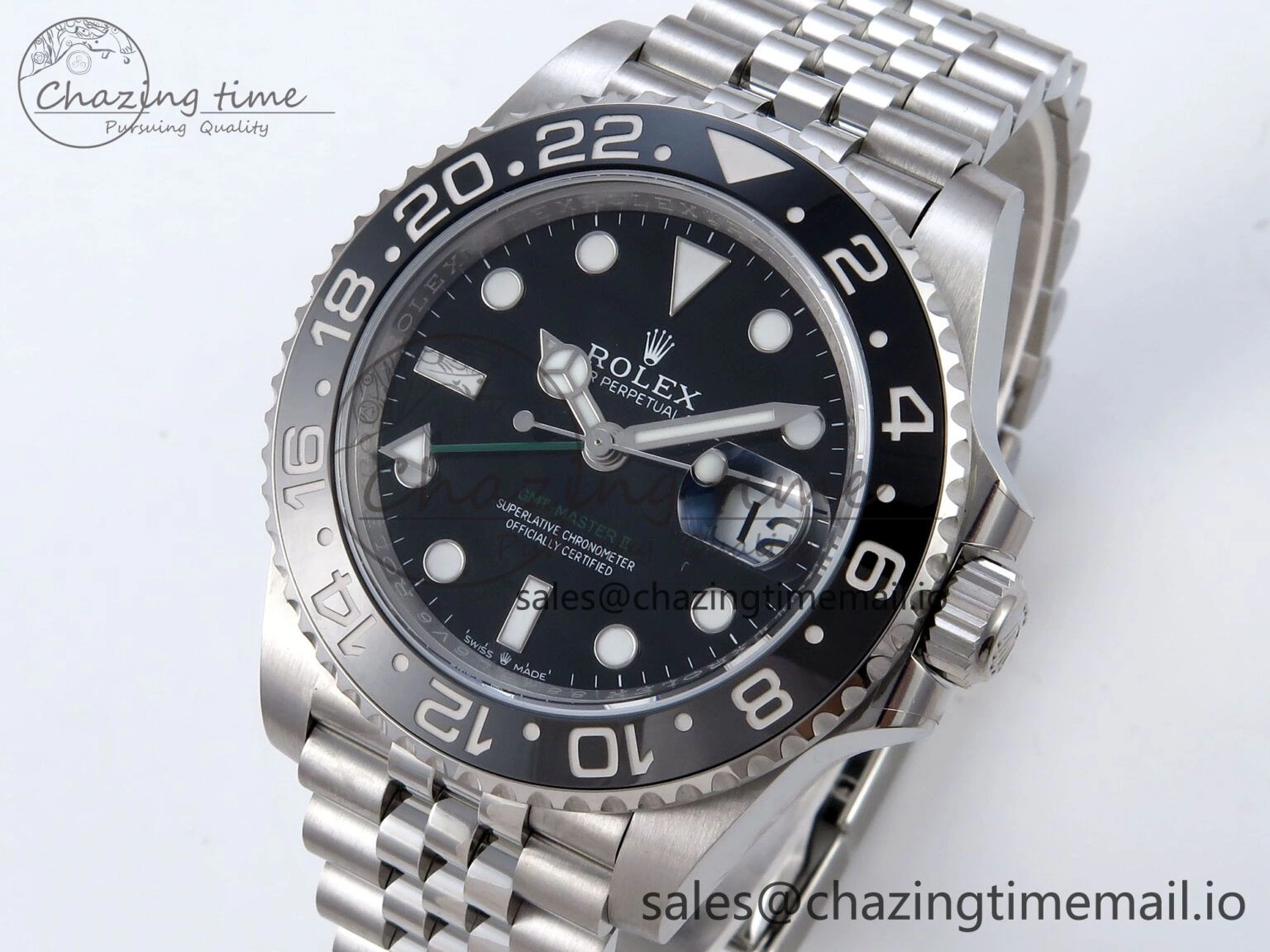 GMT Master II 126710 GRNR QF+ 1:1 Best Edition 904L Steel Black Dial on SS Bracelet SH3285