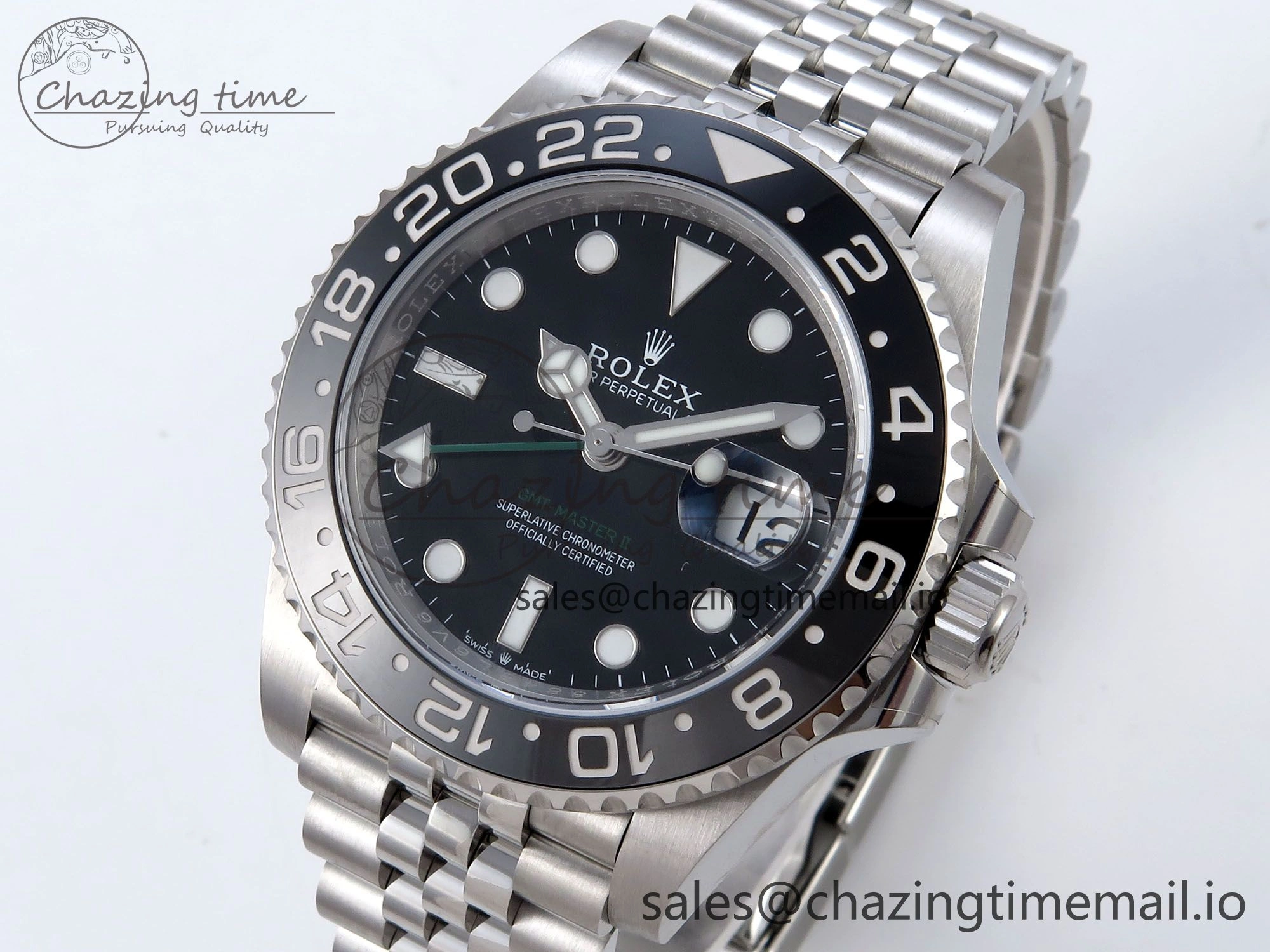 GMT Master II 126710 GRNR QF+ 1:1 Best Edition 904L Steel Black Dial on SS Bracelet SH3285