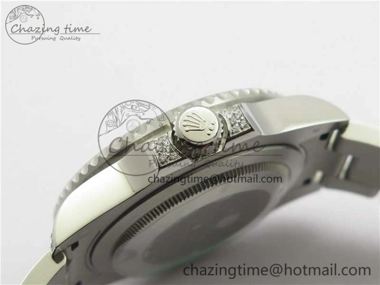 GMT Master II 126710 Red Blue T Crystal VRF Best Edition Black Dial On SS Paved Crystal Bracelet  A3186 CHS