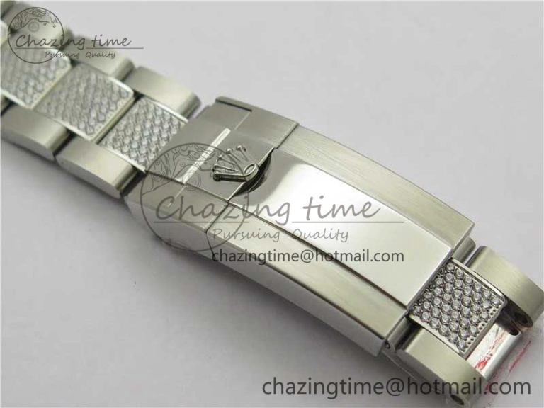 GMT Master II 126710 Red Blue T Crystal VRF Best Edition Black Dial On SS Paved Crystal Bracelet  A3186 CHS
