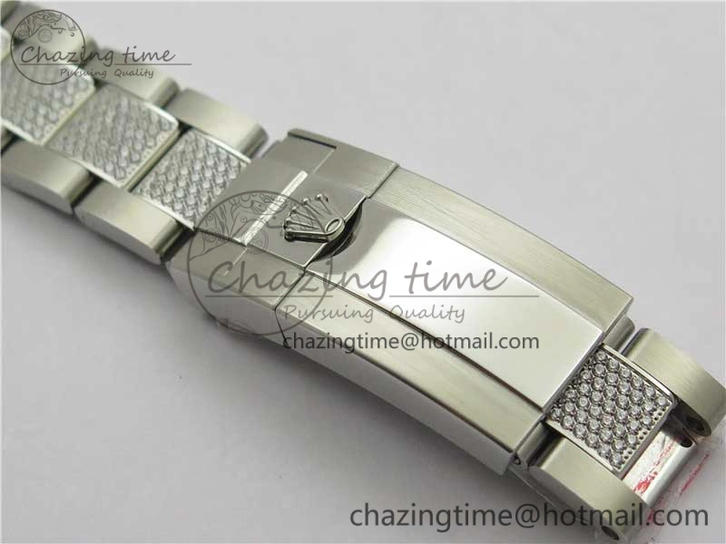 GMT Master II 126710 Red Blue T Crystal VRF Best Edition Black Dial On SS Paved Crystal Bracelet  A3186 CHS