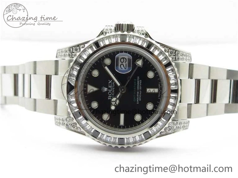 GMT Master II 126710 White Black T Crystal Bp Maker Best Edition Black Dial On SS Bracelet  3186 CHS