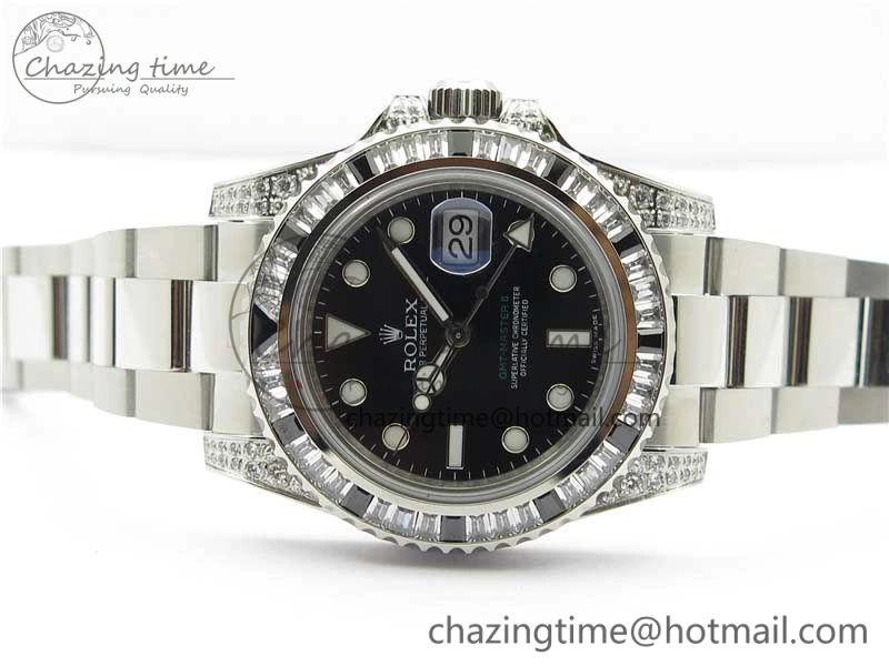 GMT Master II 126710 White Black T Crystal Bp Maker Best Edition Black Dial On SS Bracelet  3186 CHS