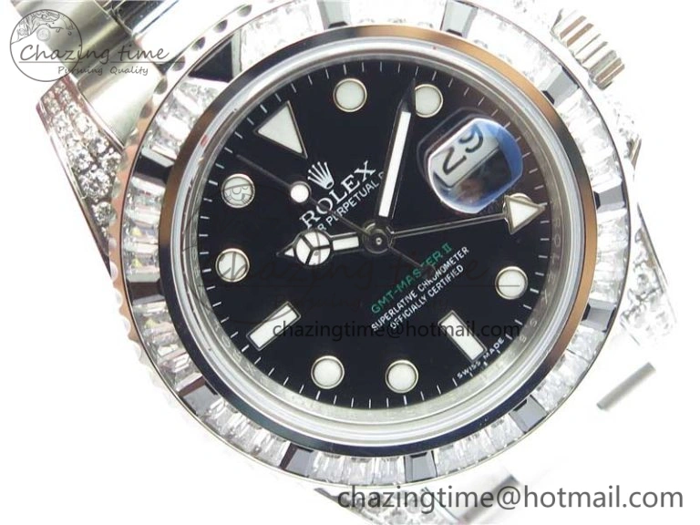 GMT Master II 126710 White Black T Crystal Bp Maker Best Edition Black Dial On SS Bracelet  3186 CHS