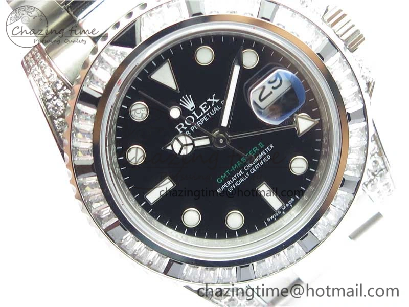 GMT Master II 126710 White Black T Crystal Bp Maker Best Edition Black Dial On SS Bracelet  3186 CHS