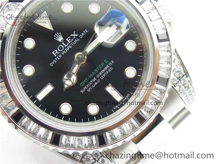 GMT Master II 126710 White Black T Crystal Bp Maker Best Edition Black Dial On SS Bracelet  3186 CHS