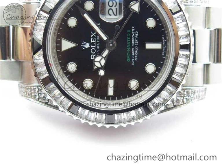 GMT Master II 126710 White Black T Crystal Bp Maker Best Edition Black Dial On SS Bracelet  3186 CHS