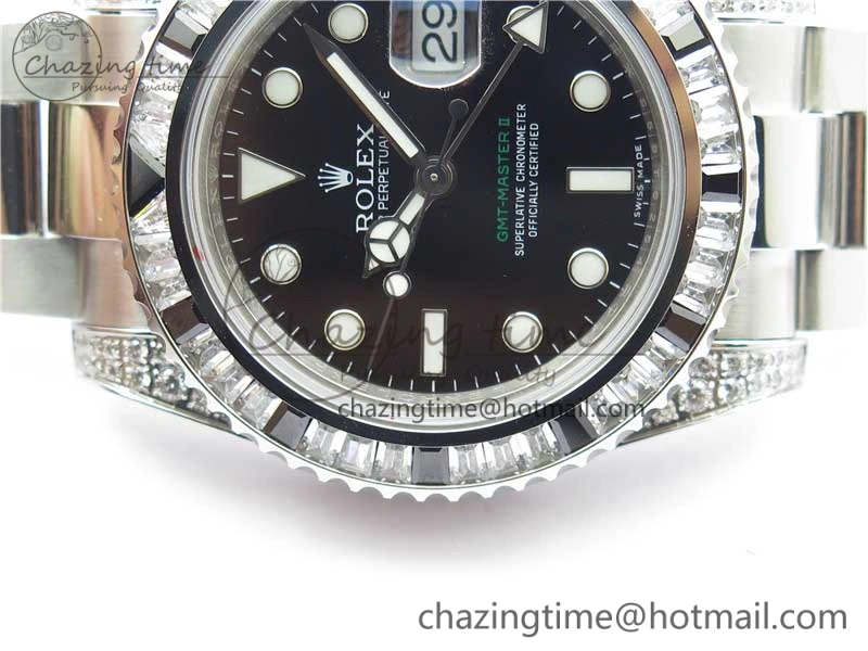 GMT Master II 126710 White Black T Crystal Bp Maker Best Edition Black Dial On SS Bracelet  3186 CHS