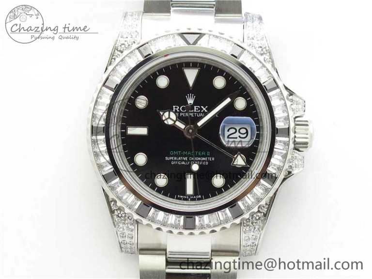 GMT Master II 126710 White Black T Crystal Bp Maker Best Edition Black Dial On SS Bracelet  3186 CHS